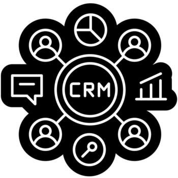 Abstract network visualization representing CRM data